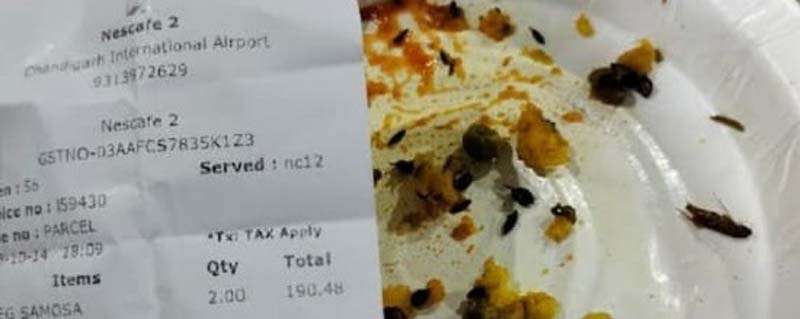 A cockroach came out of the samosa bought from the airport shop, give a reason notice to the shopkeeper